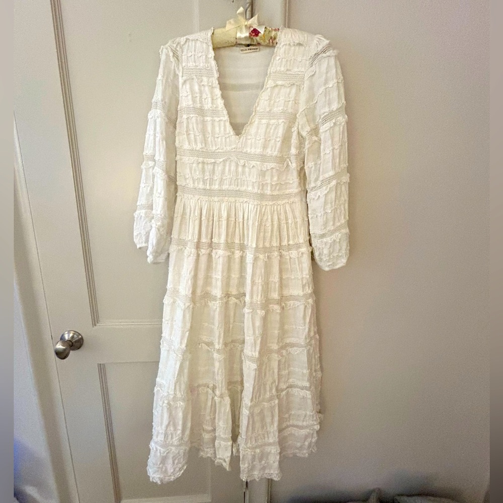 Gorgeous Ulla Johnson white lace/ eyelet dress. Long w/ Ballon Sleeve